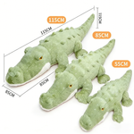 Giant Green Crocodile Plush Toy (Multiple Sizes) - Soft Stuffed Animal Pillow for Kids Adults Bedroom Decor Birthday Gift