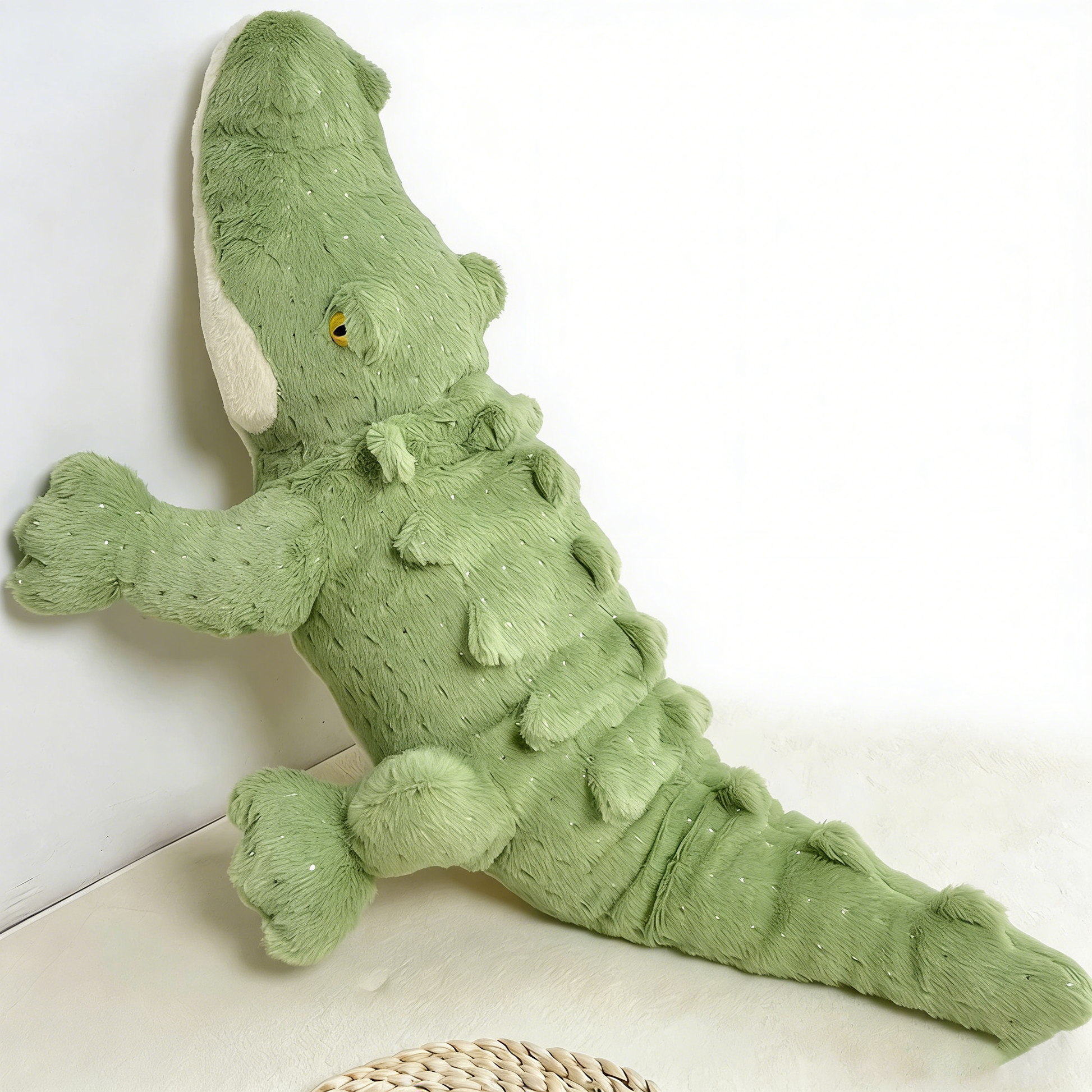 Giant Green Crocodile Plush Toy (Multiple Sizes) - Soft Stuffed Animal Pillow for Kids Adults Bedroom Decor Birthday Gift