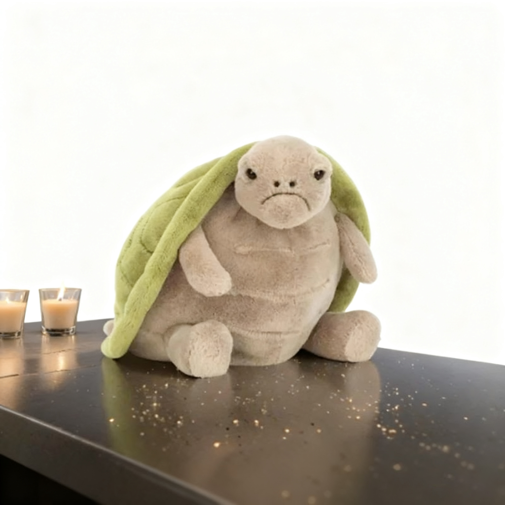 Grumpy Turtle Plush Toy - Soft Stuffed Animal for Heartwarming Companion & Quirky Decor