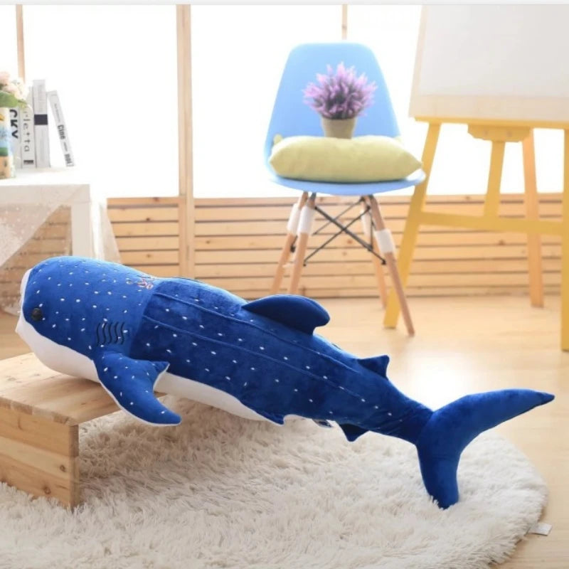 150cm Large Size Soft Shark Plush Toy Big Creative Blue Whale Stuffed Soft Shark Sea Fish Plush Pillow Lovely Doll
