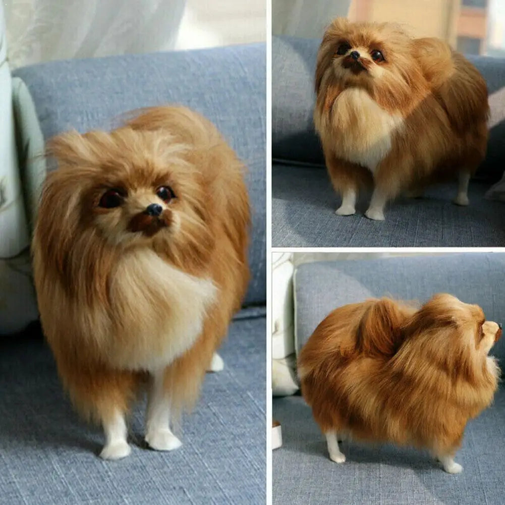 Realistic Pomeranian Simulation Toy Dog Puppy Lifelike Companion Drop Toy Dog Handcrafted Simulation Toys Shipping Stuffed H6J6