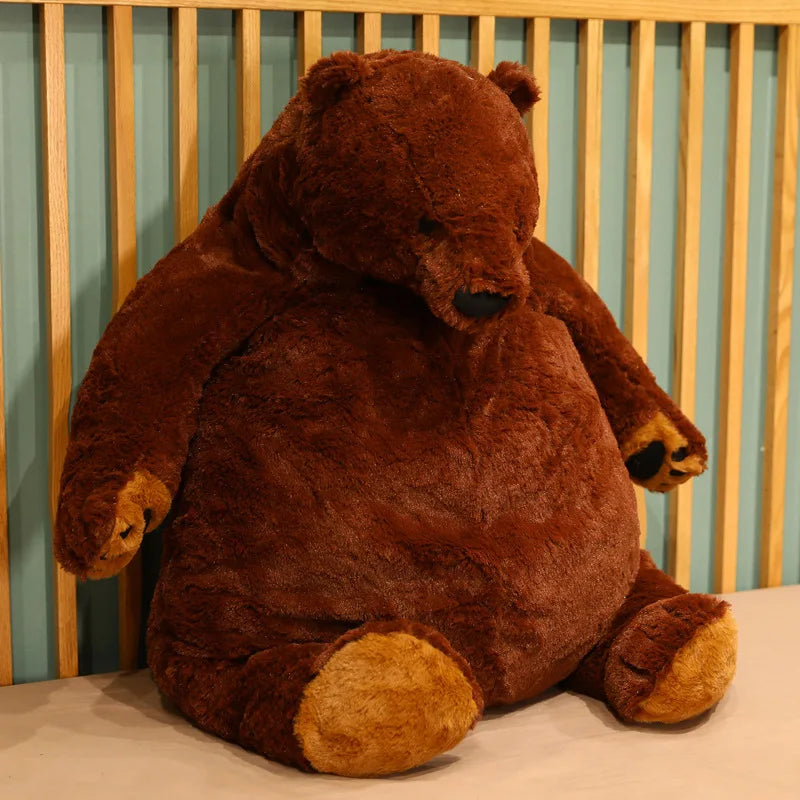 1M Big Simulation Brown Bear Plush Toy Stuffed Animal Giant Mr.Boss  Bear Plush Doll Pillow Soft Cushion Kids Birthday Gift