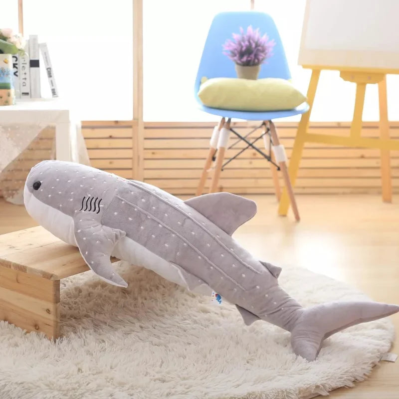 150cm Large Size Soft Shark Plush Toy Big Creative Blue Whale Stuffed Soft Shark Sea Fish Plush Pillow Lovely Doll
