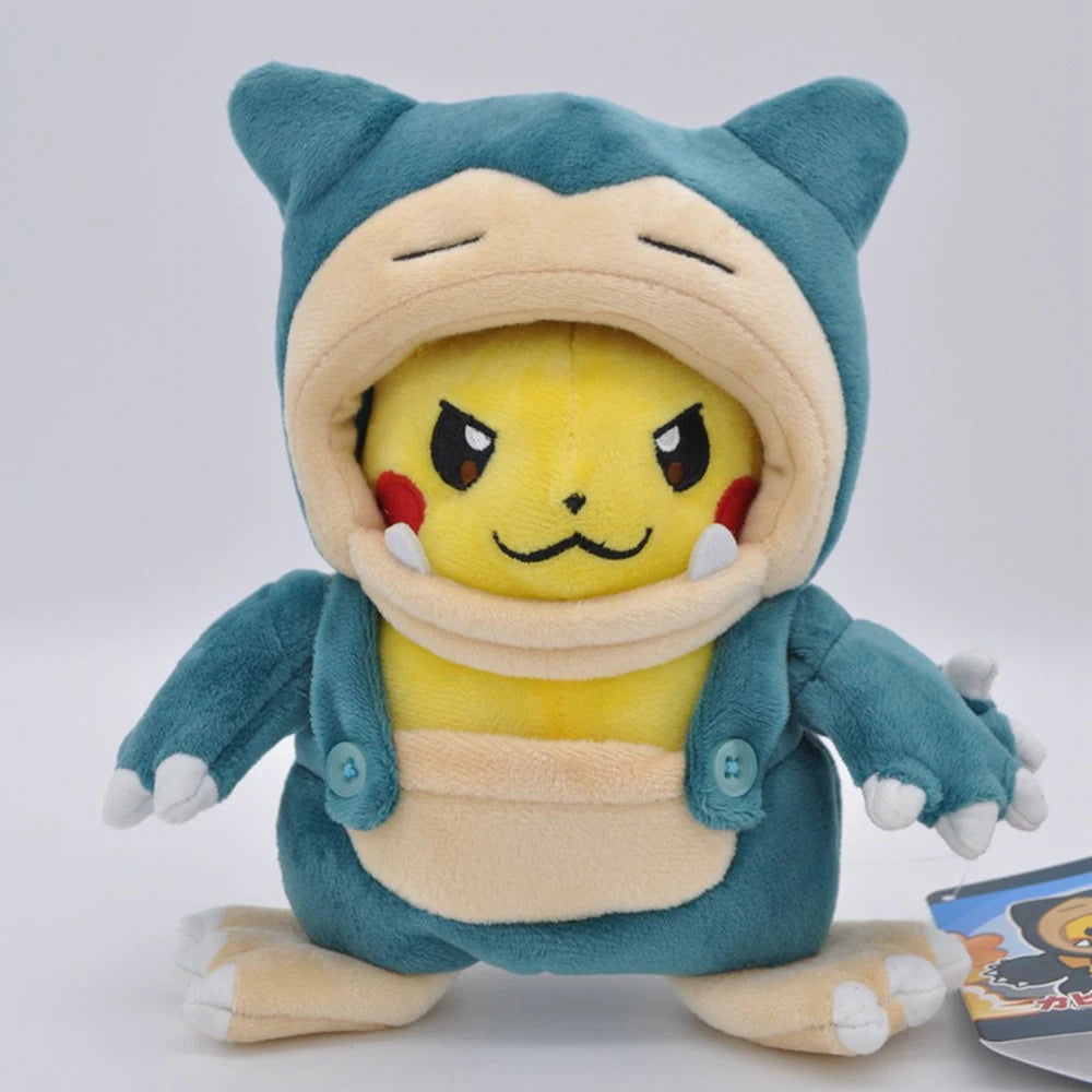 Cosplay Pikachu Pokemon Plush Eevee Charizard Snorlax Garchomp Tyranitar Hydreigon Ampharos Stuffed Doll Toy For Kid Miniso Gift