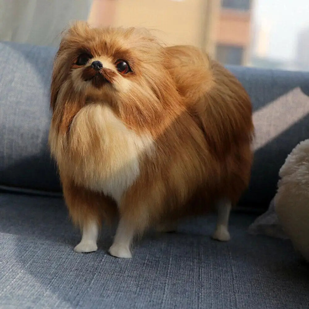 Realistic Pomeranian Simulation Toy Dog Puppy Lifelike Companion Drop Toy Dog Handcrafted Simulation Toys Shipping Stuffed H6J6