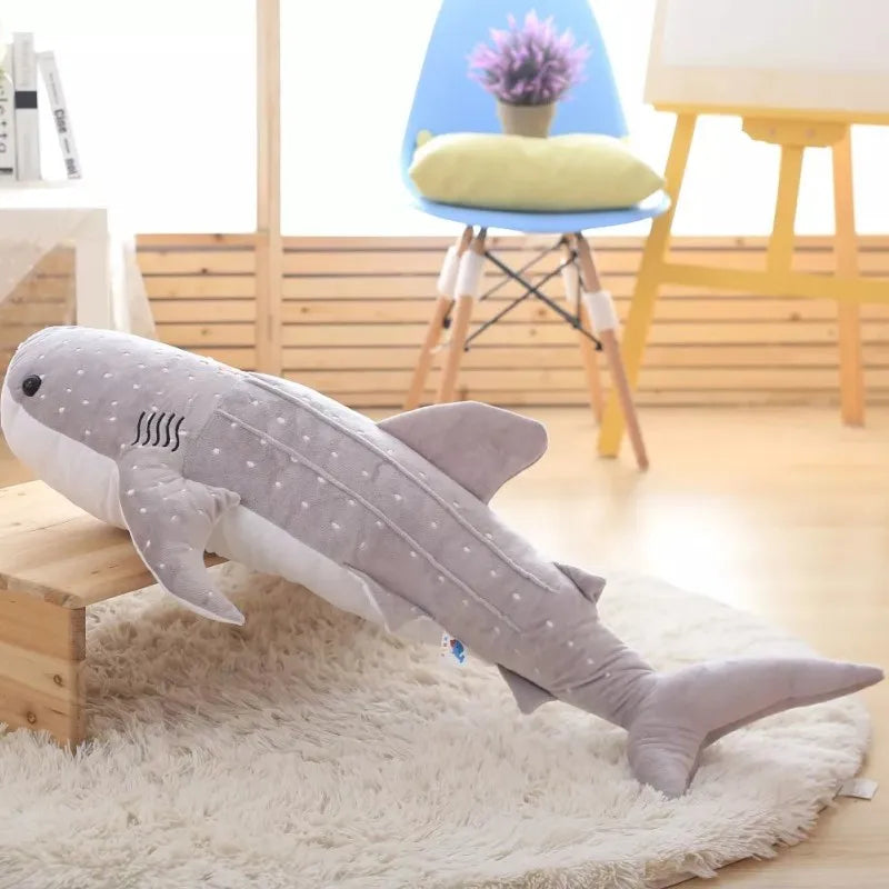 150cm Large Size Soft Shark Plush Toy Big Creative Blue Whale Stuffed Soft Shark Sea Fish Plush Pillow Lovely Doll