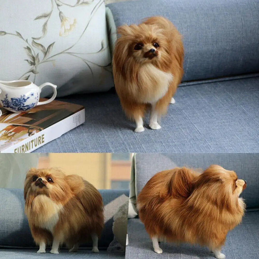 Realistic Pomeranian Simulation Toy Dog Puppy Lifelike Companion Drop Toy Dog Handcrafted Simulation Toys Shipping Stuffed H6J6