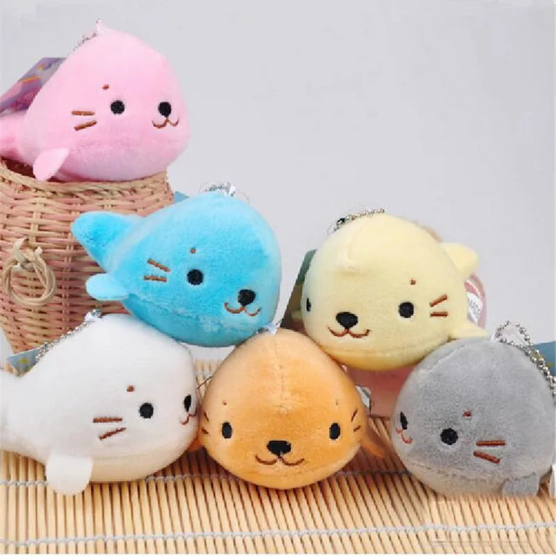 1Pcs Cotton Hot 10CM Sea Lion Plush Toys Cute Animal Small Pendant Stuffed Toys For girs Gifts Key Chain Pendants