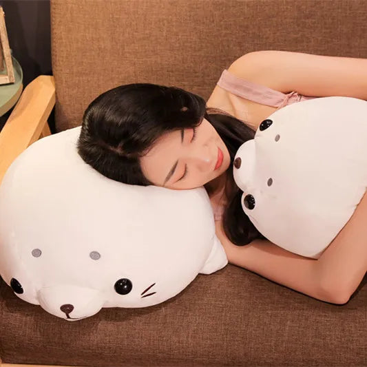 1pc 50/60cm Soft Down Cotton Lying Seal Plush Toys Lovely Stuffed Animal Doll Kawaii Pillow Home Decor Brinquedos Gift for Kids