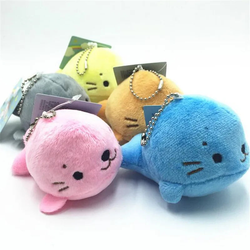 1Pcs Cotton Hot 10CM Sea Lion Plush Toys Cute Animal Small Pendant Stuffed Toys For girs Gifts Key Chain Pendants