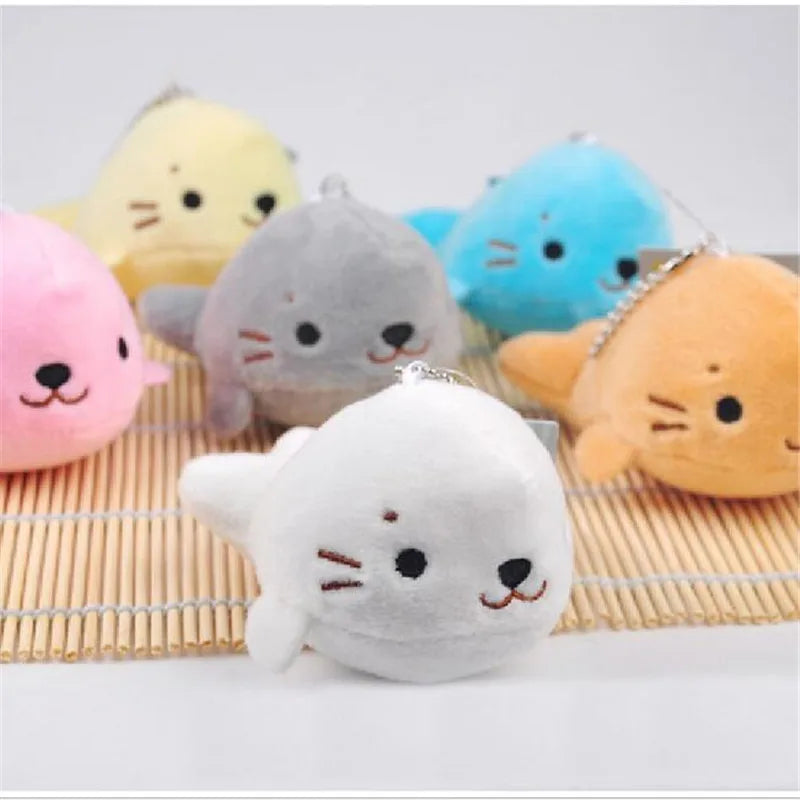 1Pcs Cotton Hot 10CM Sea Lion Plush Toys Cute Animal Small Pendant Stuffed Toys For girs Gifts Key Chain Pendants