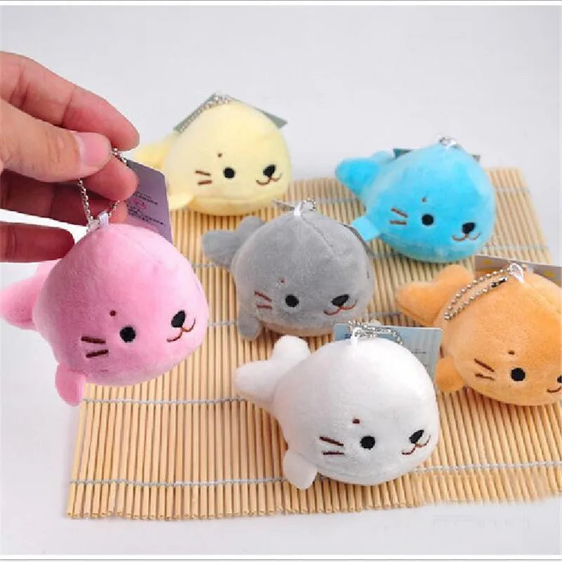 1Pcs Cotton Hot 10CM Sea Lion Plush Toys Cute Animal Small Pendant Stuffed Toys For girs Gifts Key Chain Pendants