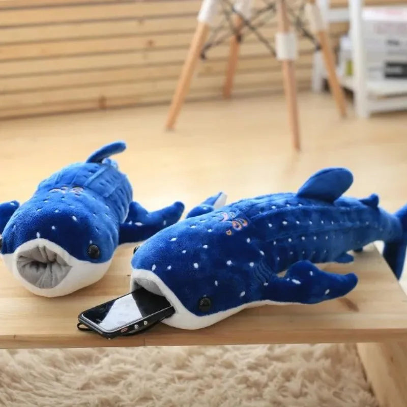 150cm Large Size Soft Shark Plush Toy Big Creative Blue Whale Stuffed Soft Shark Sea Fish Plush Pillow Lovely Doll