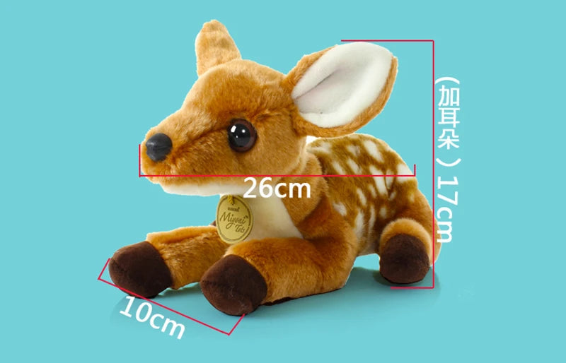 Aurora 26cm Plush Toy Infant Deer Soft Stuffed Cartoon Sika deer Dolls Animal Elk for Children Baby Birthday New Year Gift Soft