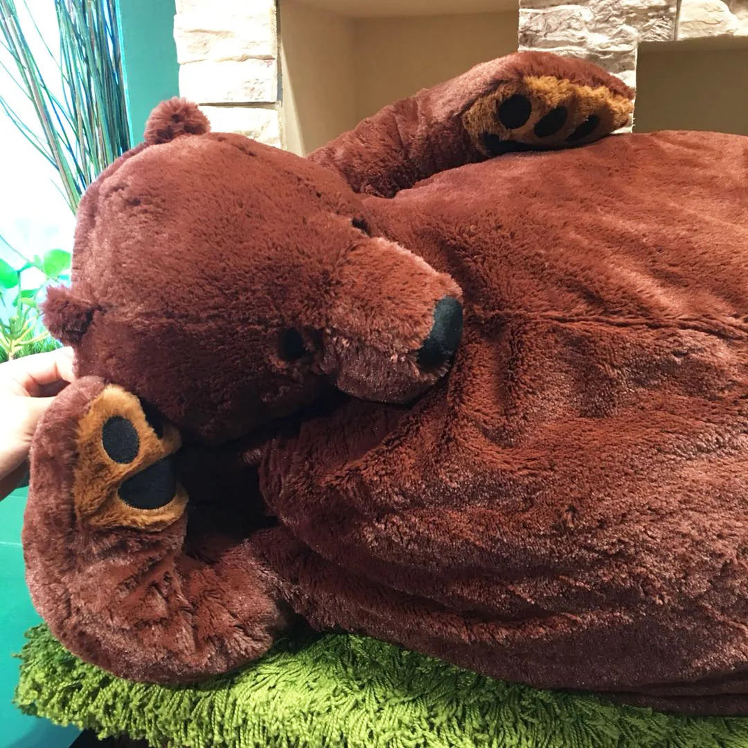 1M Big Simulation Brown Bear Plush Toy Stuffed Animal Giant Mr.Boss  Bear Plush Doll Pillow Soft Cushion Kids Birthday Gift