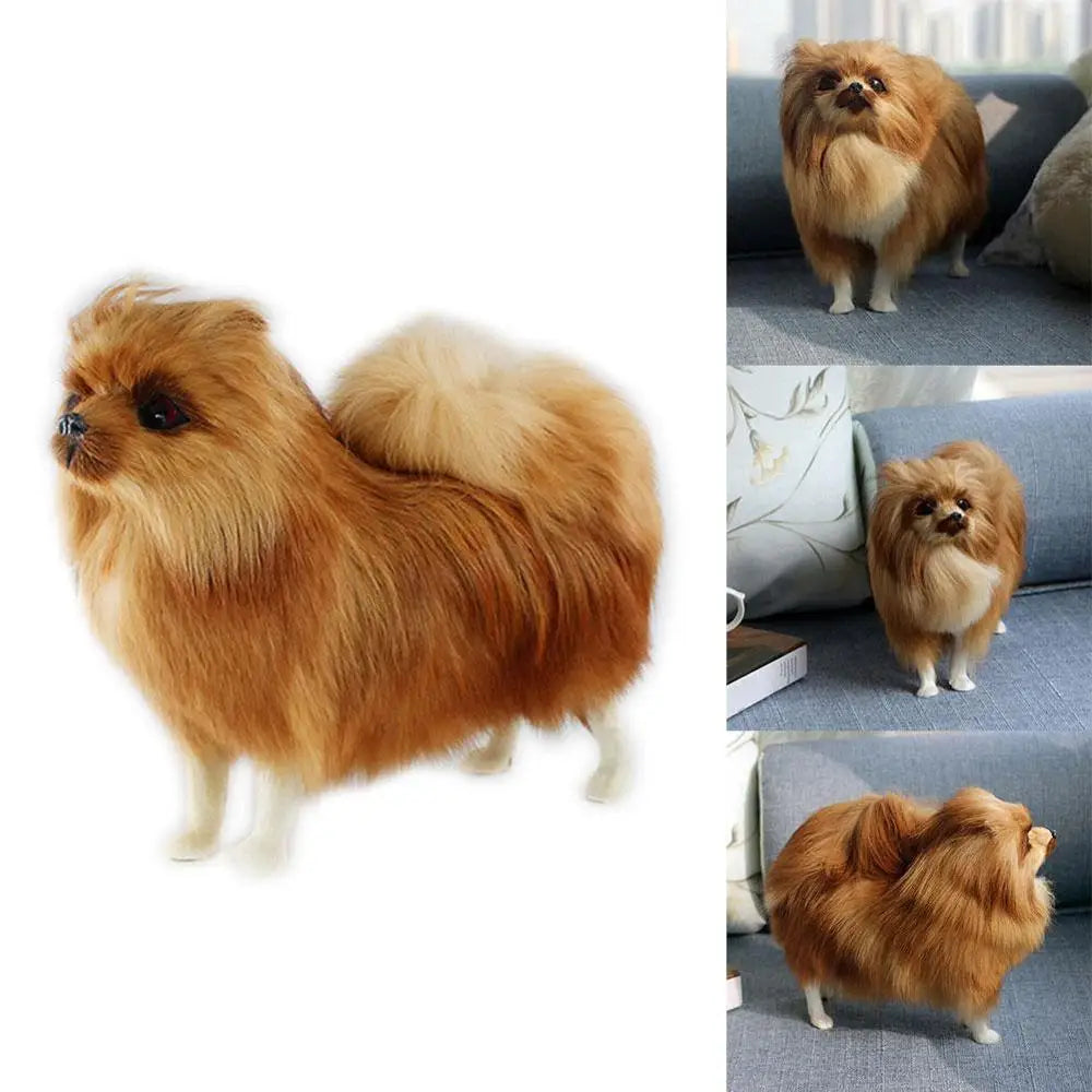 Realistic Pomeranian Simulation Toy Dog Puppy Lifelike Companion Drop Toy Dog Handcrafted Simulation Toys Shipping Stuffed H6J6