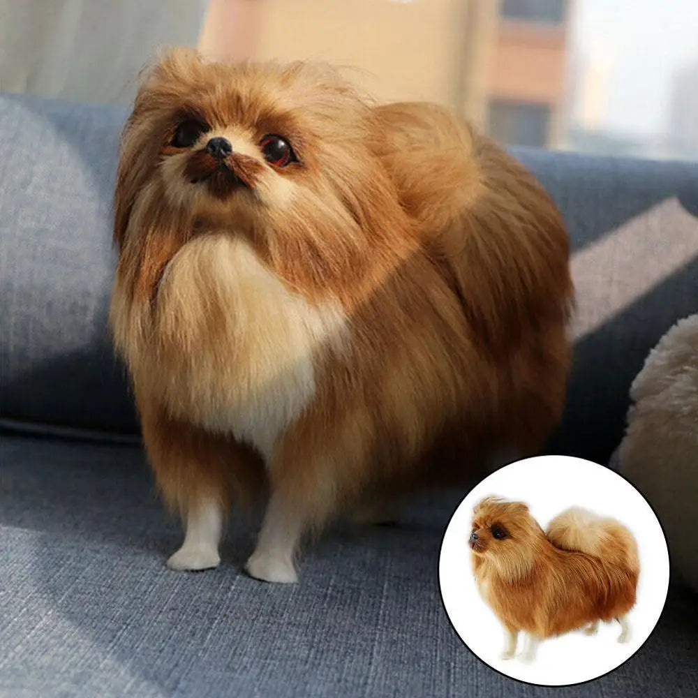 Realistic Pomeranian Simulation Toy Dog Puppy Lifelike Companion Drop Toy Dog Handcrafted Simulation Toys Shipping Stuffed H6J6
