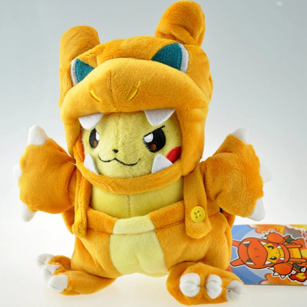 Cosplay Pikachu Pokemon Plush Eevee Charizard Snorlax Garchomp Tyranitar Hydreigon Ampharos Stuffed Doll Toy For Kid Miniso Gift