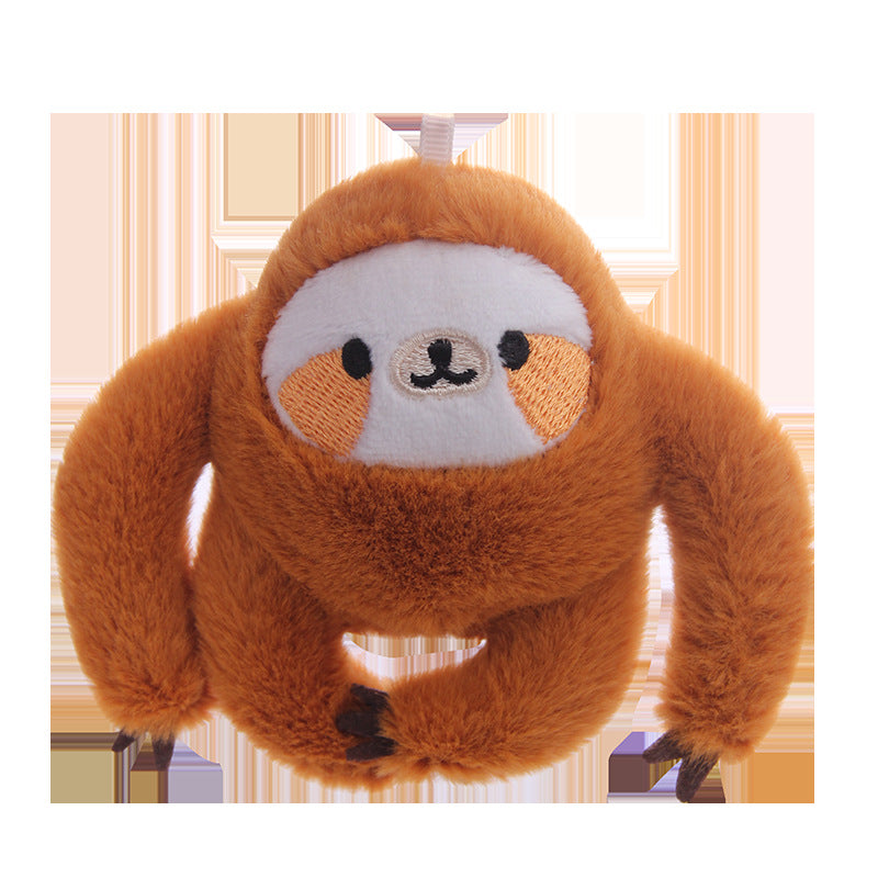 Mini Sloth Plush Bag Charm, 4 Inch Soft Animal Keychain in Six Cozy Colors for Backpacks and Gifts