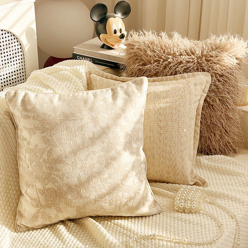 Brown Leaf and Butterfly Pillow Covers, Warm Neutral Textured Designs for Cozy Sofas and Bedrooms