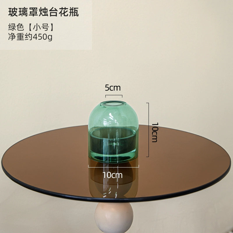 Simple and modern crystal transparent glass vase, creative dining table, living room, fresh flowers, high-end decoration, small Lego vase