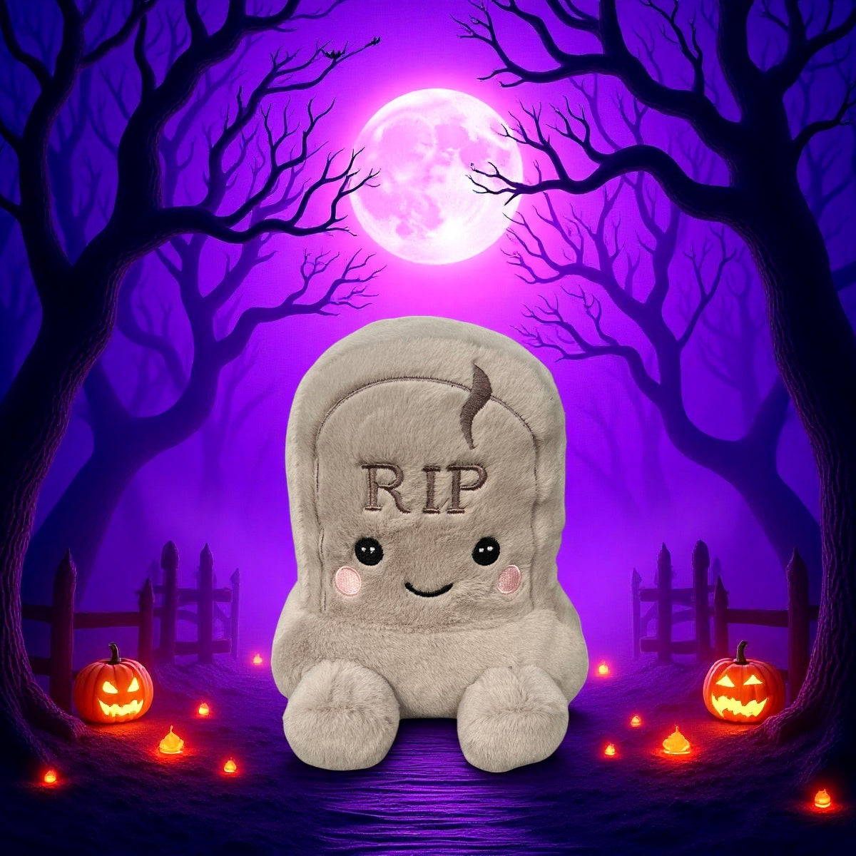 Whimsical Tombstone Plush Toy, 18 cm Halloween Shelf Accent and Soft Spooky Gift