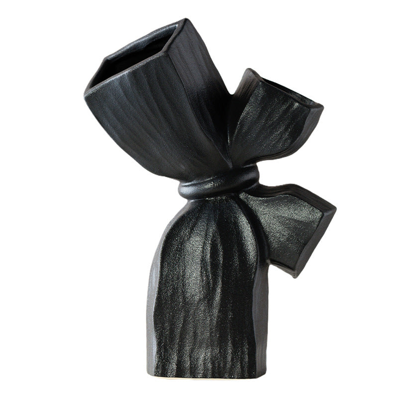 Abstract Ceramic Art Sculpture: Minimalist Knot-Shaped Home Decor for Living Room, Bedroom & Office - Modern Aesthetic Tabletop Ornament (2 Sizes/2 Colors)