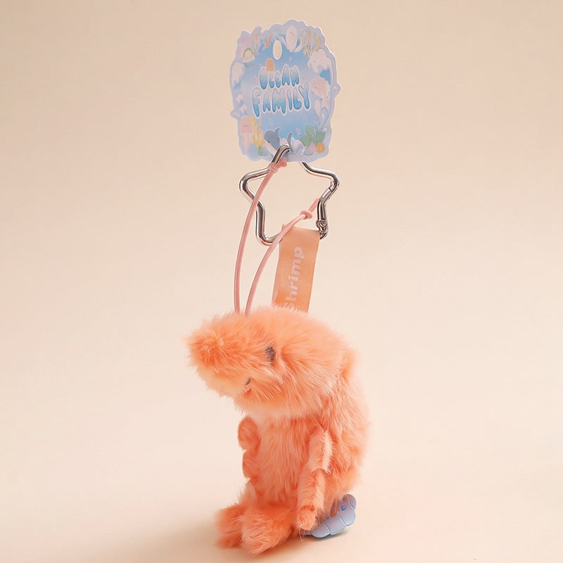 Mini Ocean Animal Plush Bag Charm, 12 cm Sea Creature Keychain in 13 Styles for Backpacks, Handbags and Playful Gifts