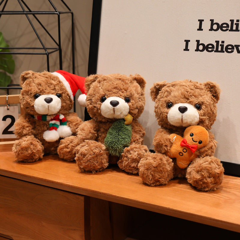 Christmas Teddy Bear Plush Toy, Festive Holiday Stuffed Bear in 18, 23 or 26 cm for Cozy Rooms and Thoughtful Gifts