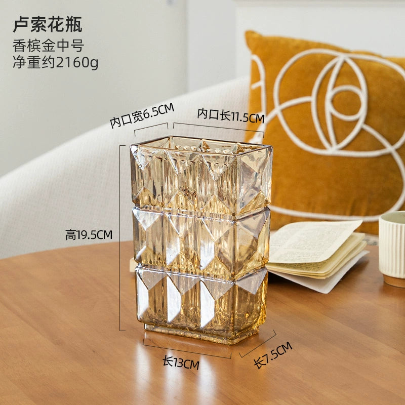 Heavy - Duty Textured Glass Flower Vase