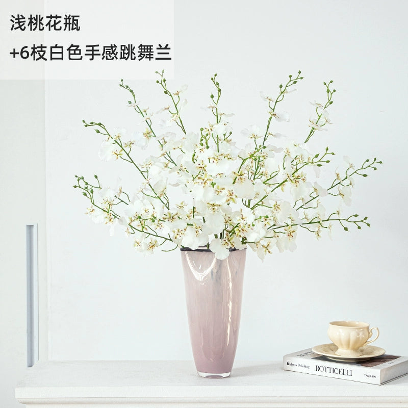 Pink Cream Wind Glass Vase