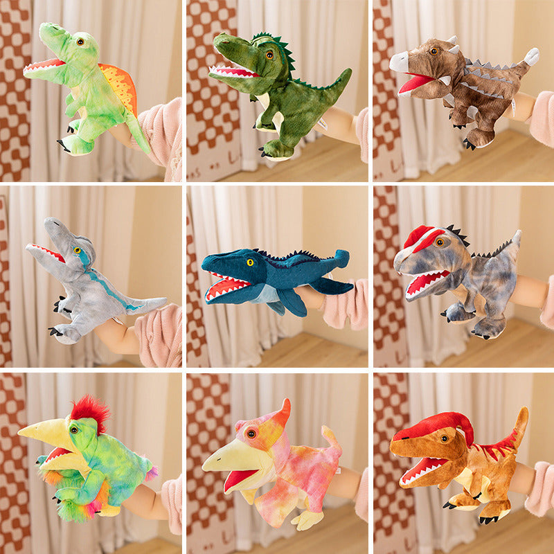 Dinosaur Hand Puppet Plush Toys, 20–30 cm Soft T Rex, Triceratops and Prehistoric Animal Styles for Pretend Play