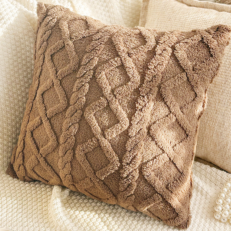 Brown Leaf and Butterfly Pillow Covers, Warm Neutral Textured Designs for Cozy Sofas and Bedrooms