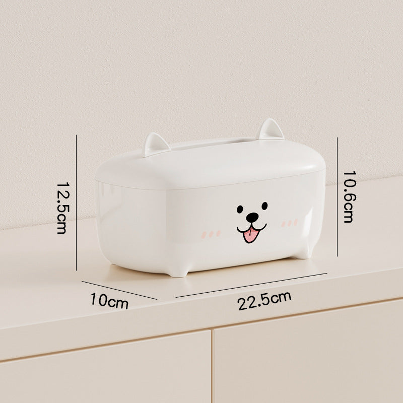 Playful Animal Tissue Box Cover, Cute Bear, Pig, Dog or Deer Tabletop Tissue Holder for Living Rooms, Bedrooms and Desks