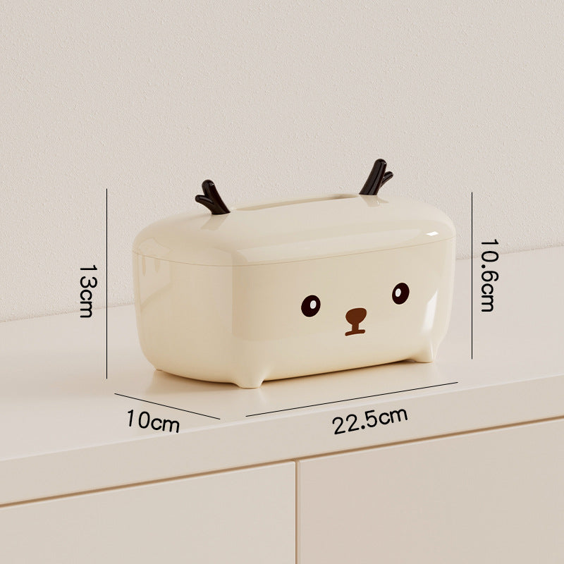 Playful Animal Tissue Box Cover, Cute Bear, Pig, Dog or Deer Tabletop Tissue Holder for Living Rooms, Bedrooms and Desks