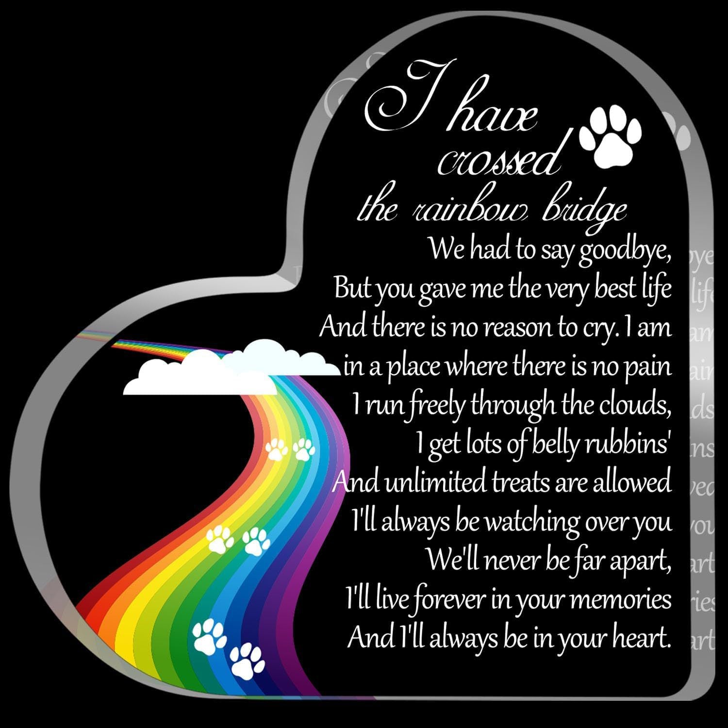 Pet Memorial Acrylic Paw Print Plaque – Dog & Cat Loss Keepsake | Sympathy Gift for Grieving Pet Owners