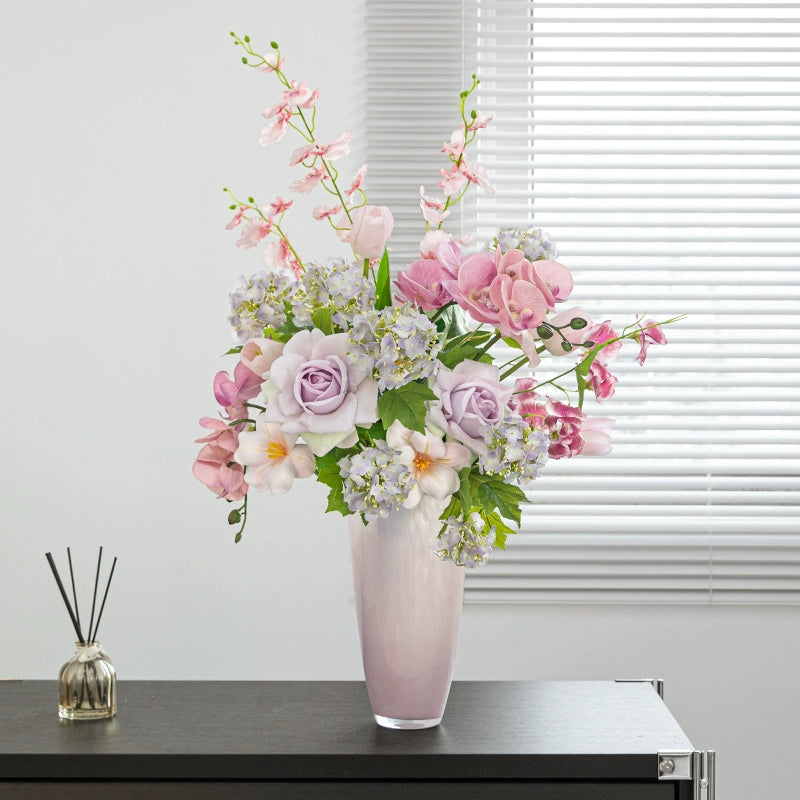 Pink Cream Wind Glass Vase