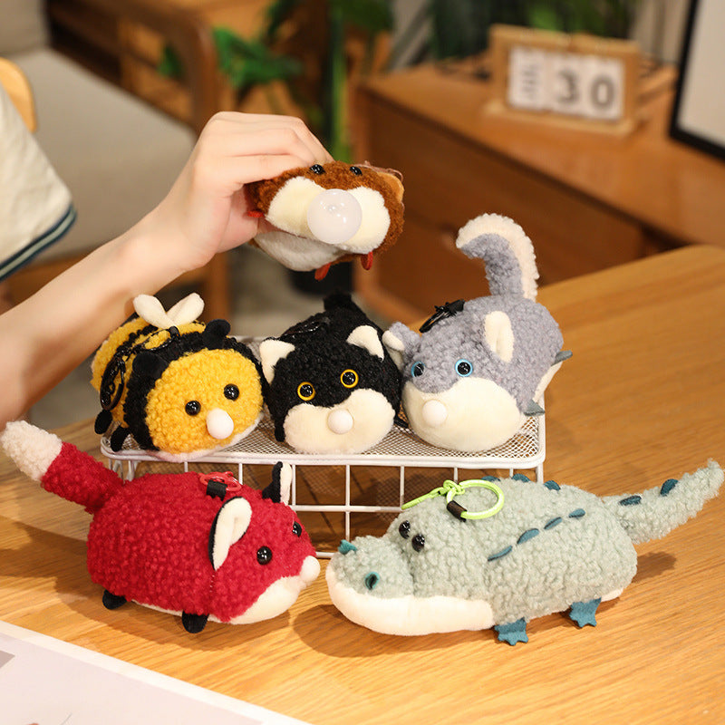 Mini Round Animal Plush Toys and Bag Charms, 10–15 cm Otter, Frog, Penguin, Pufferfish and More for Playful Gifts