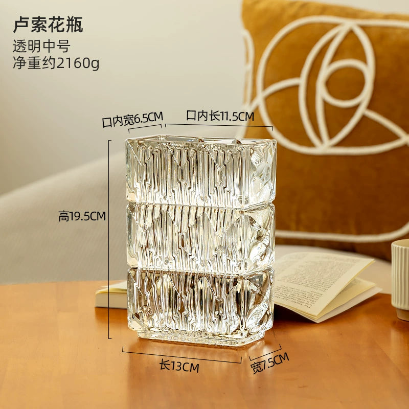 Heavy - Duty Textured Glass Flower Vase