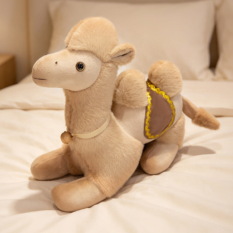 Bactrian Camel Plush Toy, Soft Desert Animal Companion with Two Humps for Cozy Shelves and Wildlife Inspired Gifts