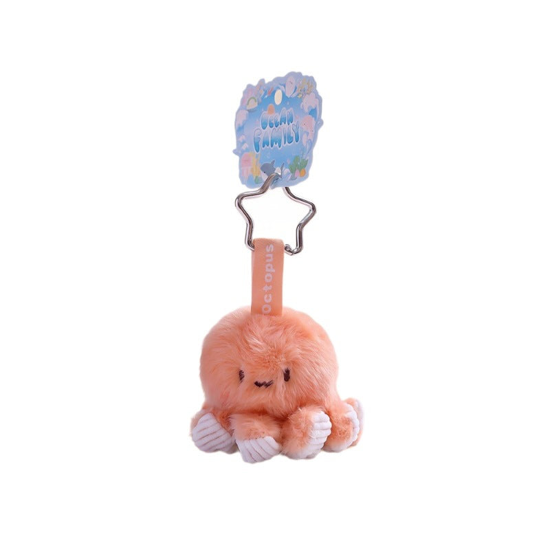 Mini Ocean Animal Plush Bag Charm, 12 cm Sea Creature Keychain in 13 Styles for Backpacks, Handbags and Playful Gifts