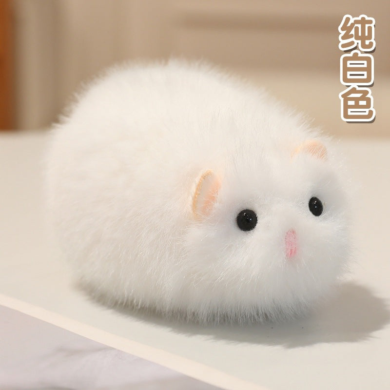Fluffy Hamster Plush Bag Charm, 13 cm Mini Hamster Keychain in Gray, White or Brown for Backpacks and Sweet Little Gifts