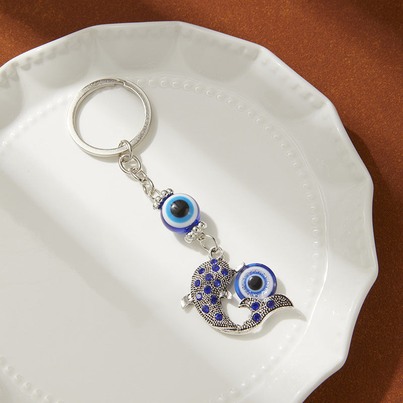 Evil Eye Keychain - Protection Lucky Charm | Boho Crystal Bag & Car Key Accessory
