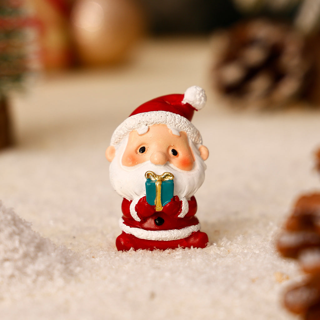 Christmas Mini Tabletop Figurine, Choose Santa Snowman Reindeer or Tree for Festive Desk, Shelf and Holiday Home Decor