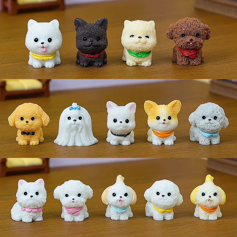 Tiny Dog Breed Miniatures, Complete 14 Piece Puppy Figurine Collection for Fairy Gardens, Desks and Dog Lover Gifts