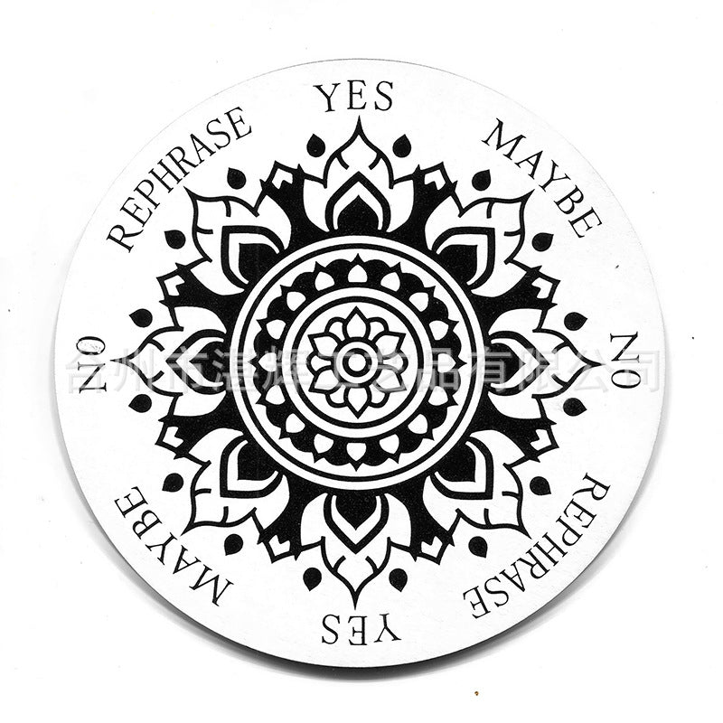 黑白七星阵摆盘松木能量板木质雕刻图案工艺品家居冥想摆件挂饰