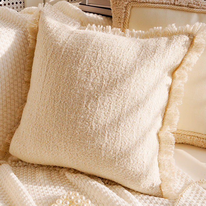 Cream and Cocoa Textured Pillow Covers, Floral, Tassel and Geometric Designs for Cozy Living Rooms and Bedrooms