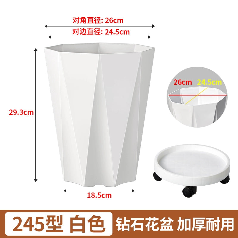 Simple and modern diamond shaped polygonal flowerpot, light luxury