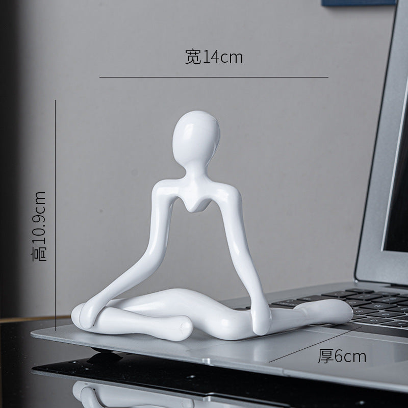 Abstract Thinker Figurine in Four Seated Poses and Four Colors, Modern Mini Sculpture for Desks, Shelves and Creative Gifts