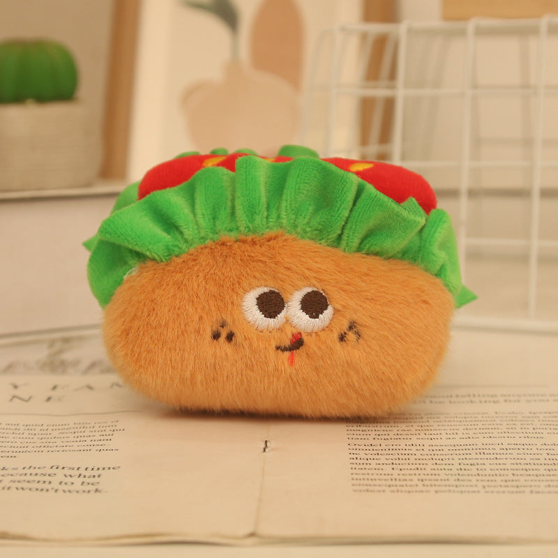 Mini Food Plush Bag Charm, 10 cm Cute Dessert and Snack Keychain for Backpacks, Handbags and Playful Gifts